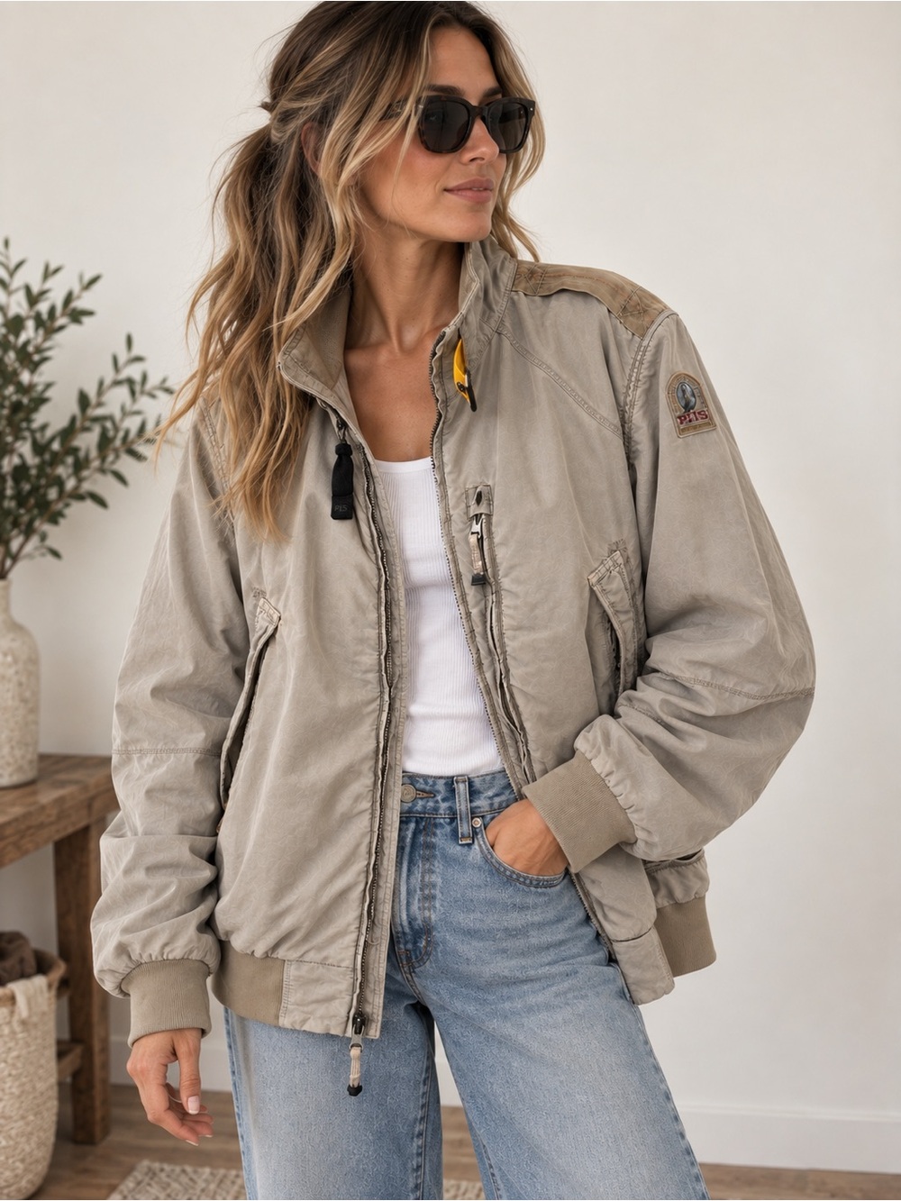 Parajumpers Reloaded Men’s Bomber Jacket Beige/Taupe Size M Unisex
